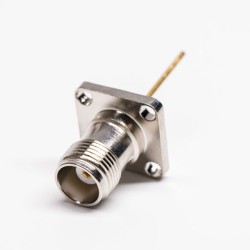 TNC Connector Jack Extended 4 Hole Square Flange Straight for Panel Mount