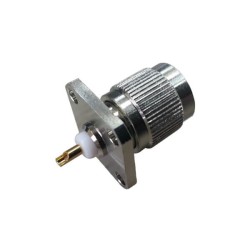 TNC Connector Staight 4Hole Flange Solder Type for Panel Mount