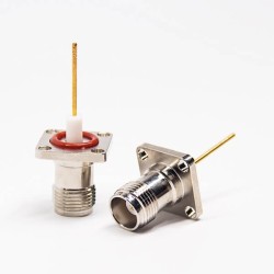 TNC Female Connector 4Hole Square Flange Straight for Panel Mount