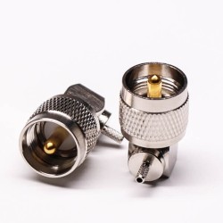 20pcs UHF Crimp Connectors Male Right Angled with Knurl for Cable