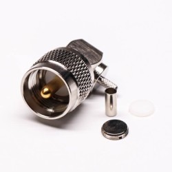 20pcs UHF Crimp Connectors Male Right Angled with Knurl for Cable