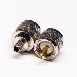 20pcs UHF Female Connector Crimp Type Straight with Knurl for Cable