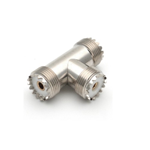 3-Way UHF Jack Female to Female 3 Ports Splitter RF T Type Adapter Connector 3-Way UHF Jack Female to Female 3 Ports Splitter RF T Type Adapter Connector