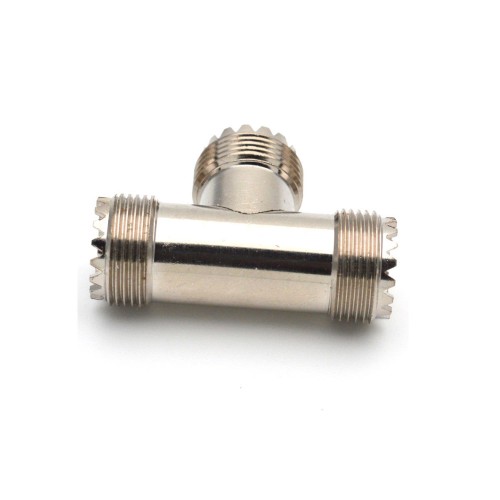 3-Way UHF Jack Female to Female 3 Ports Splitter RF T Type Adapter Connector 3-Way UHF Jack Female to Female 3 Ports Splitter RF T Type Adapter Connector
