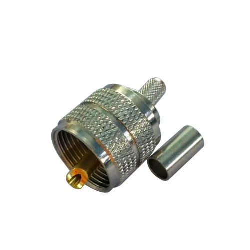 PL 259 UHF Male Connector Straight Crimp Type for RG58 RG59 PL 259 UHF Male Connector Straight Crimp Type for RG58 RG59
