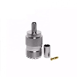 RF UHF Female Jack Crimp Connector for Cable RG142 RG223