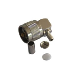 Right Angle UHF Connector PL 259 Plug Crimp Type for RG214, LMR195