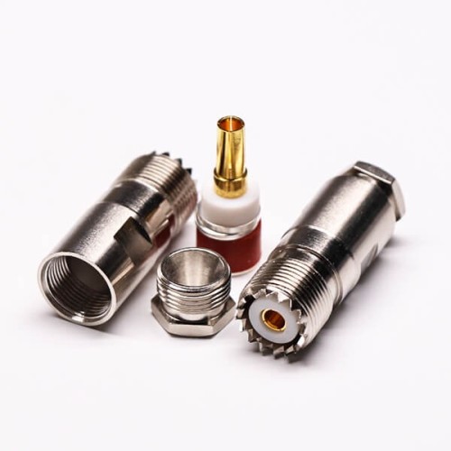 UHF 180 Degree Cable Connector Female Straight with Clamp Type UHF 180 Degree Cable Connector Female Straight with Clamp Type