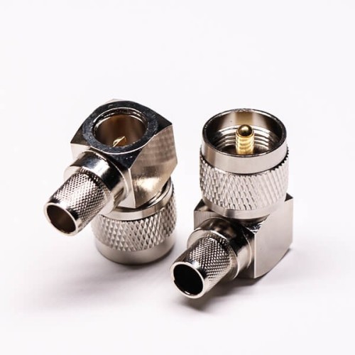 UHF 90 Degree Male Crimp Type with Knurl for Cable Connector UHF 90 Degree Male Crimp Type with Knurl for Cable Connector