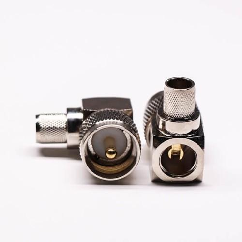 UHF 90 Degree Male Crimp Type with Knurl for Cable Connector UHF 90 Degree Male Crimp Type with Knurl for Cable Connector