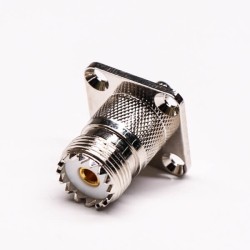 UHF Connector Flange Mount Female 4 Hole for Panel Mount