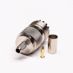 UHF Crimp Connectors Female Crimp Type with Knurl for Cable