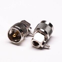 UHF Crimp Connectors Male Right Angled with Knurl for Cable