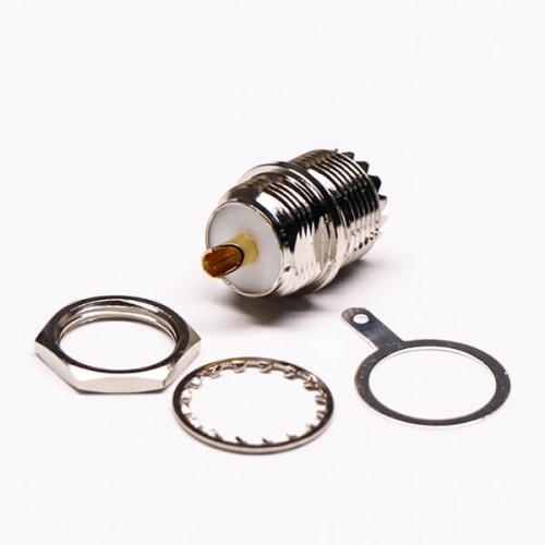UHF Female 180 Degree Connector Front Bulkhead for Panel Mount UHF Female 180 Degree Connector Front Bulkhead for Panel Mount