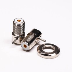 UHF Female Bulkhead Connector R/A for Front Panel Mount