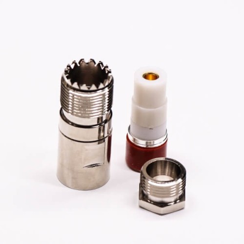 UHF Female Coaxial Connector Straight Clamp Type for Cable UHF Female Coaxial Connector Straight Clamp Type for Cable