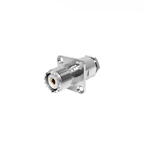 UHF Female Connector Clamp Type Flange Four Mounting Holes for Cable 50-5DFB UHF Female Connector Clamp Type Flange Four Mounting Holes for Cable 50-5DFB