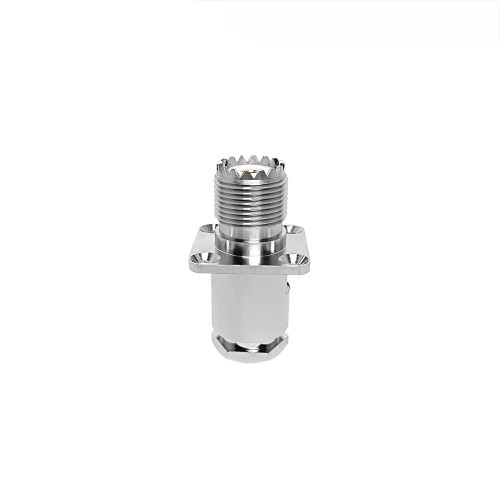 UHF Female Connector Clamp Type Flange Four Mounting Holes for Cable 50-5DFB UHF Female Connector Clamp Type Flange Four Mounting Holes for Cable 50-5DFB