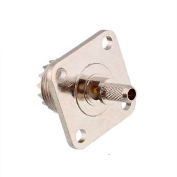 UHF Female Connector Flange Four-hole Mounting Crimp for Cable RG316