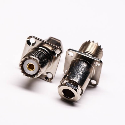 UHF Female Connector with 4 Hole Flange Clamp Type for Panel Mount