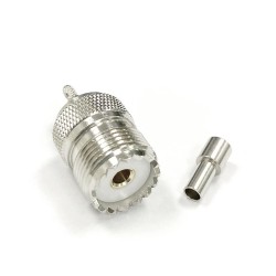 UHF Female Jack Crimp Nickel RF Connector for Cable RG316/RG174