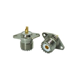 UHF Jack Female Connector Flange Solder Type Two-hole Mounting Socket RF Coaxial