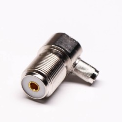 UHF Jack Front Bulkhead Connector R/A Crimp Type for Cable