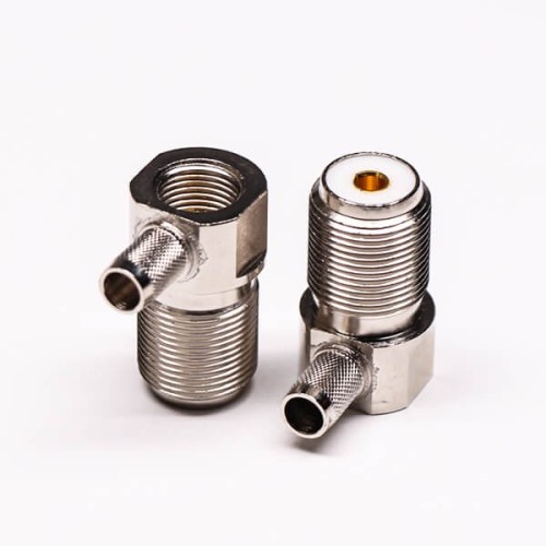 UHF Jack Front Bulkhead Connector R/A Crimp Type for Cable UHF Jack Front Bulkhead Connector R/A Crimp Type for Cable