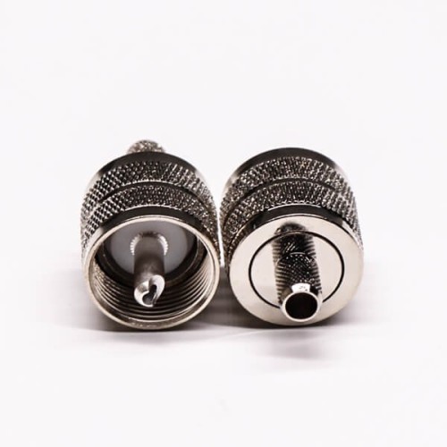 UHF Male Coaxial Connector 180 Degree Sliver Plated Crimp Type for Cable UHF Male Coaxial Connector 180 Degree Sliver Plated Crimp Type for Cable