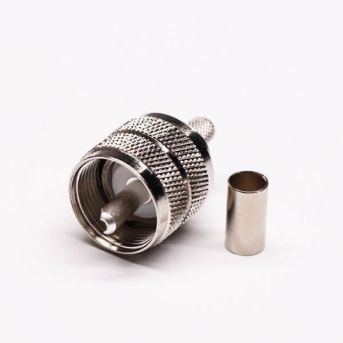 UHF Male Coaxial Connector Straight Crimp Type for Cable UHF Male Coaxial Connector Straight Crimp Type for Cable