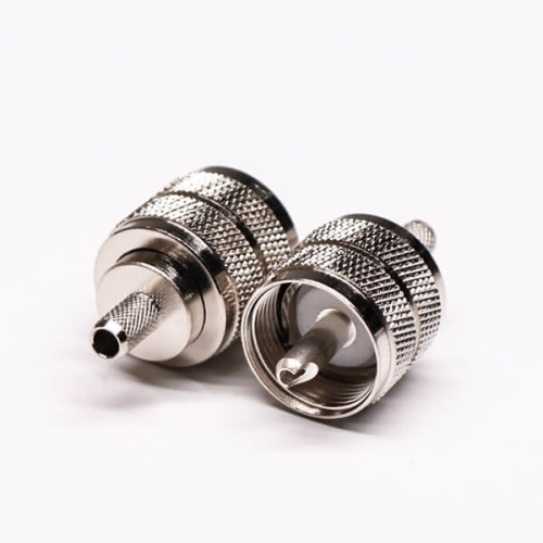 UHF Male Coaxial Connector Straight Crimp Type for Cable UHF Male Coaxial Connector Straight Crimp Type for Cable