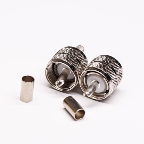 UHF Male Coaxial Connector Straight Crimp Type for Cable UHF Male Coaxial Connector Straight Crimp Type for Cable