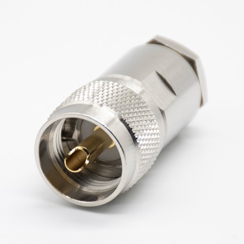 UHF Male Connector 180 Degree for Cable Coaxial with Clamp Type UHF Male Connector 180 Degree for Cable Coaxial with Clamp Type