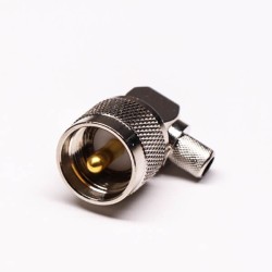 UHF Male Connector 90° Gold Plated Crimp Type for Cable