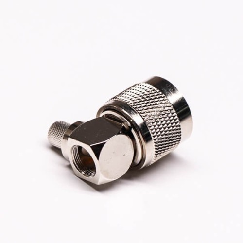 UHF Male Connector 90° Gold Plated Crimp Type for Cable UHF Male Connector 90° Gold Plated Crimp Type for Cable