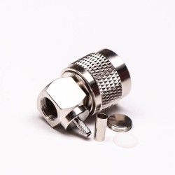 UHF Male Connector Right Angle Gold Plated with Crimp Type RG179