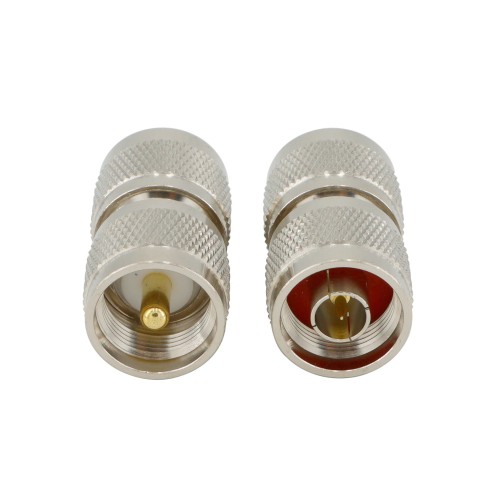 UHF Male to N Male Plug Adapter Straight Brass RF Coaxial Connector UHF Male to N Male Plug Adapter Straight Brass RF Coaxial Connector