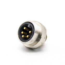 7/8 Connector 5 pin Over molded Male Connector Solder For Cable Shielded Straight