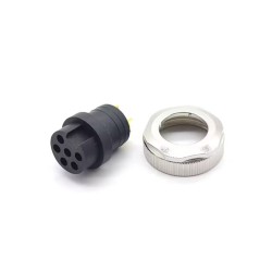 7/8 Connector 6 pin Female Over molded Solder For Cable UnShielded Straight