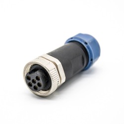 7/8 Connector 6 pin Female Solder Type For Cable Straight Non-Shield