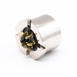 7/8 Panel Receptacle Hex Jack 5 Pin Straight DIP Connector