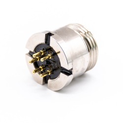 7/8 Panel Receptacle Hex Plug 5 Pin Straight DIP Connector