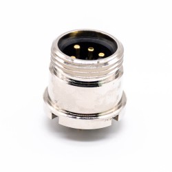 7/8 Panel Receptacle Hex Plug 5 Pin Straight DIP Connector