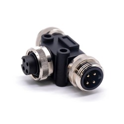 7/8 Splitter 4 Pin 7/8 Plug to 7/8 Dual Jack T Type Cconnector