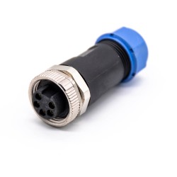 M7/8 Field Wireable Connector 5 pin Female Straight UnShielded Plastic PG13.5