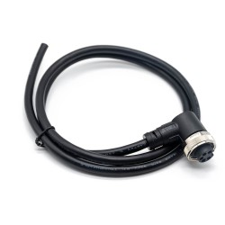 M7/8 Jack 5 Pin R/A 1m 18AWG Single Ended Cable UnShielded Molded Cable Connector
