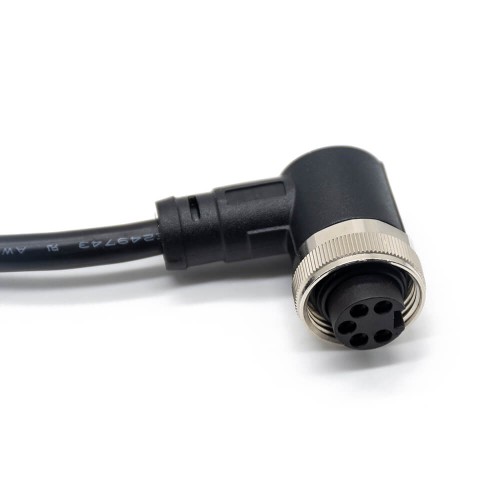 M7/8 Jack 5 Pin R/A 1m 18AWG Single Ended Cable UnShielded Molded Cable Connector M7/8 Jack 5 Pin R/A 1m 18AWG Single Ended Cable UnShielded Molded Cable Connector