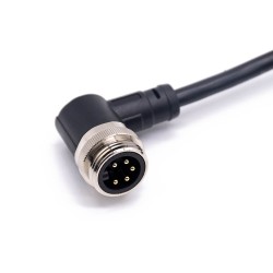M7/8 R/A Plug to 7/8 R/A Plug Cable Assemblies 5 Pin 1m 18AWG Cable UnShielded Molded Cable Connector