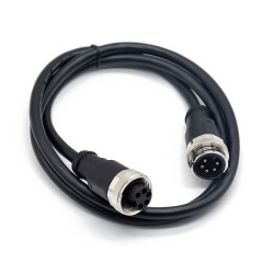M7/8 Straight Plug to 7/8 Straight Jack Cable Assemblies 5 Pin 1m 18AWG Cable UnShielded Connector