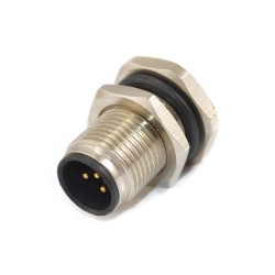 10pcs 5 Pin M12 Connector Front Mount Connector Socket Male Contacts With Soldering Pin
